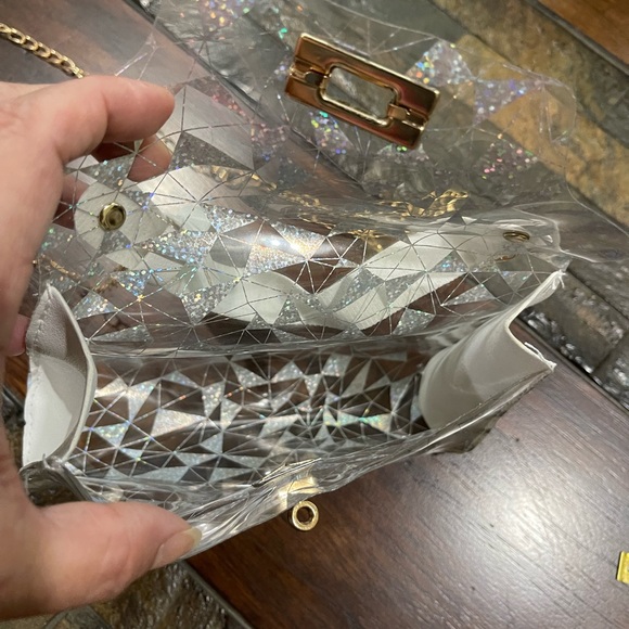 NWOT Transparent PVC Jelly Crossbody Girl Purse - Picture 6 of 8